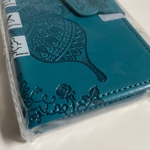 Teal Butterfly Embossed Wallet Case - Picture 4 of 7